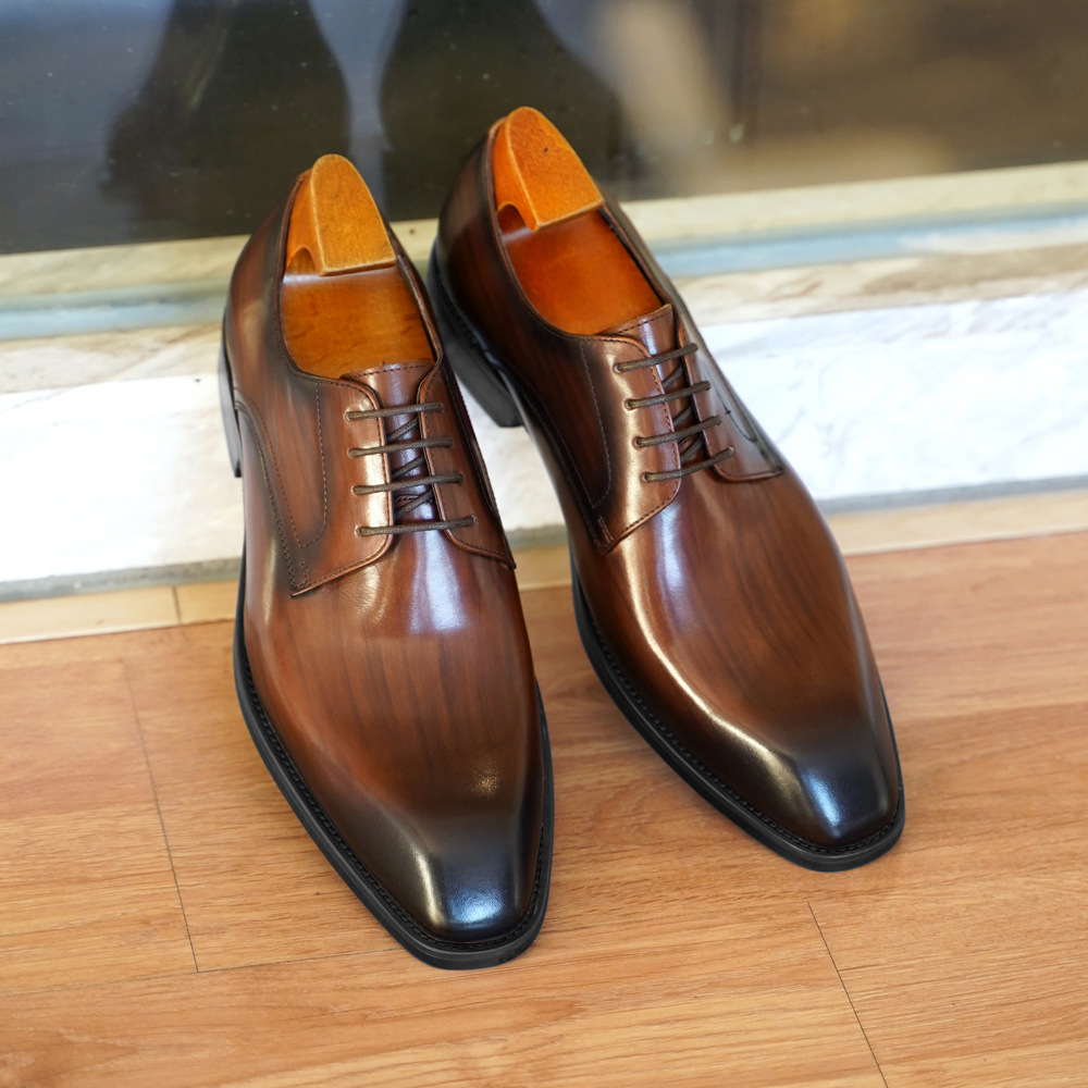 Woodworking Shoes - Men's Business Casual Shoes Distressed Wood