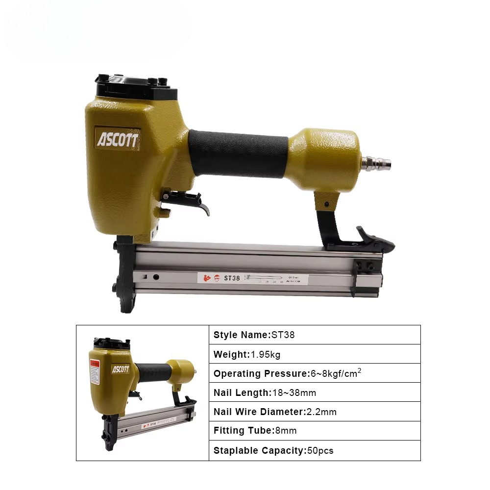 Woodworking Nail Gun - ST38 14GA Heavy Pneumatic Nailer for