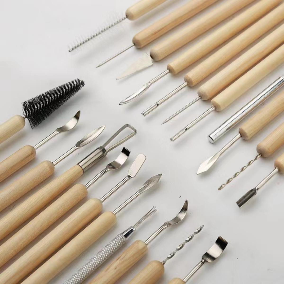 1SET Pottery Clay Sculpting Mo - Wood Chisel Set 评论和价格