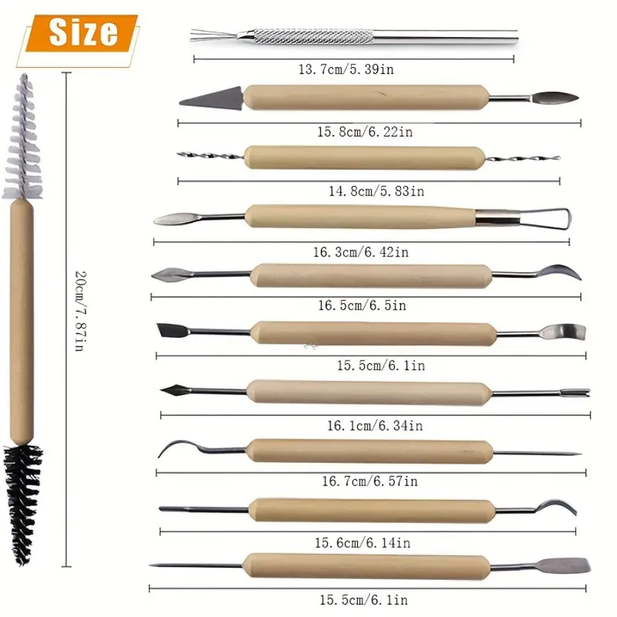 1SET Pottery Clay Sculpting Mo - Wood Chisel Set 评论和价格
