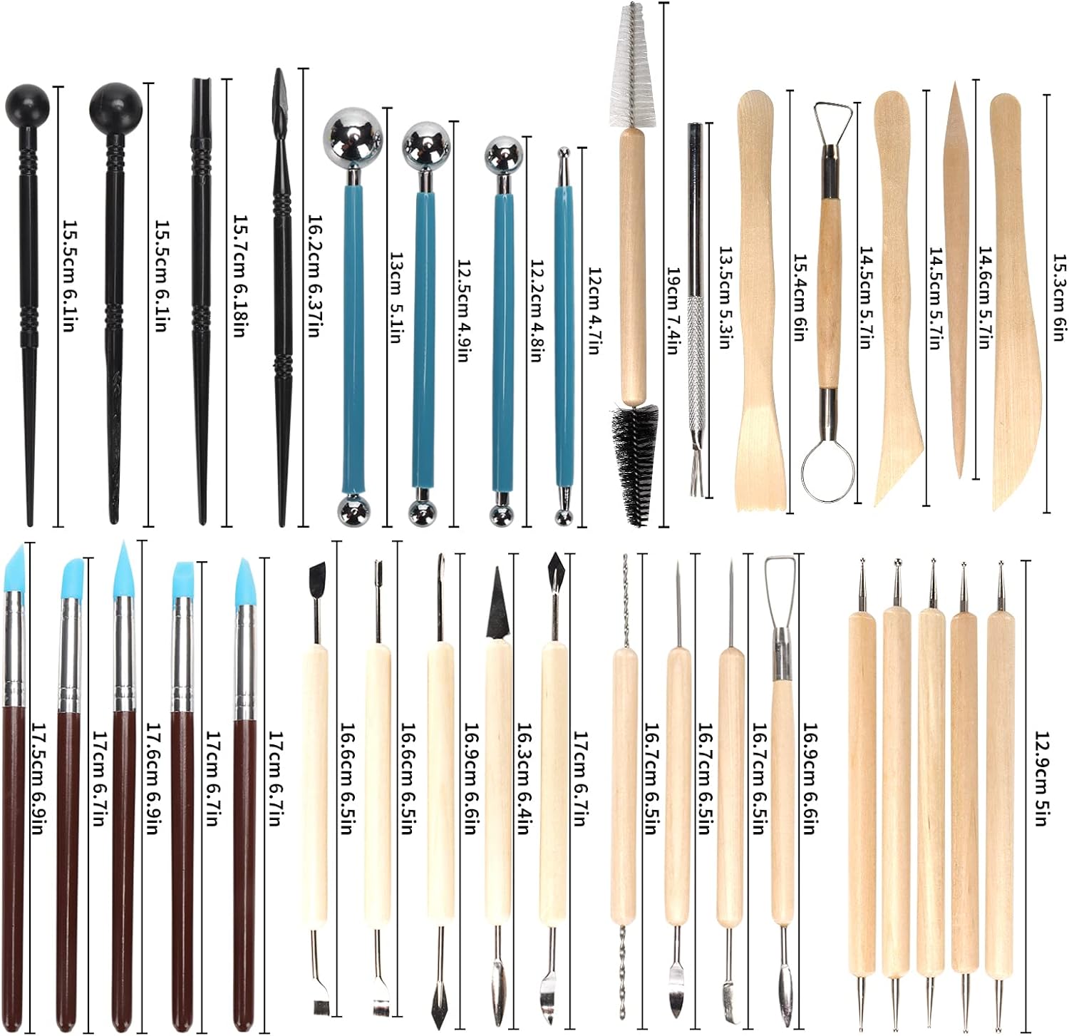 Pottery Clay Sculpting Tools K - Wood Chisel Set 评论和价格