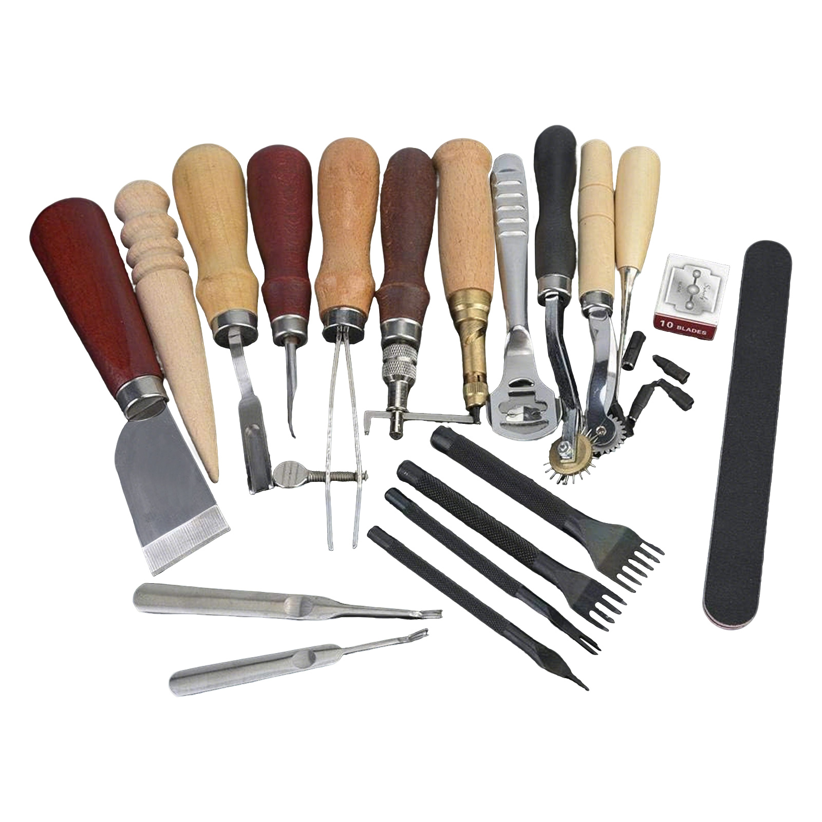 Leather Tools, 19 Pcs Leather  - Woodworking Edge Trimmer 评论和价格