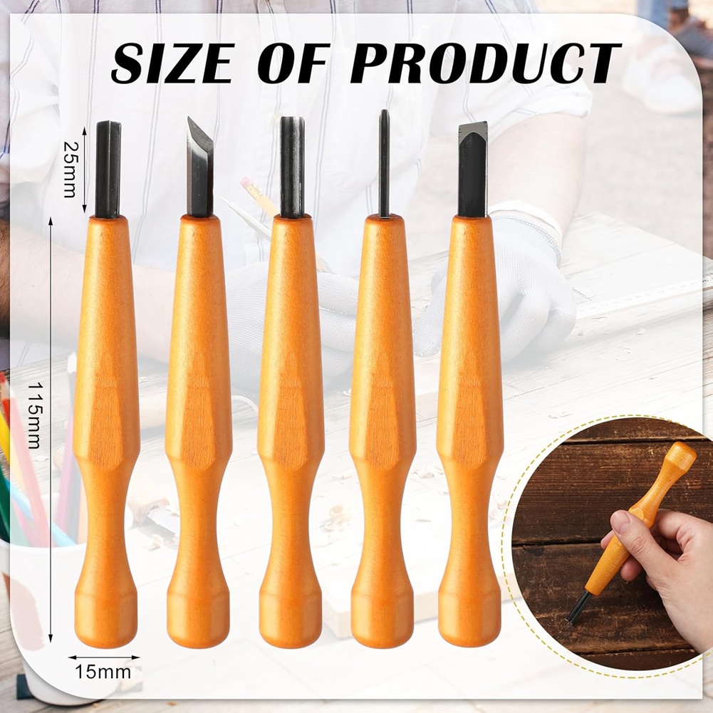 5 Pcs Linocut Carving Tools Se - Wood Chisel Set 评论和价格