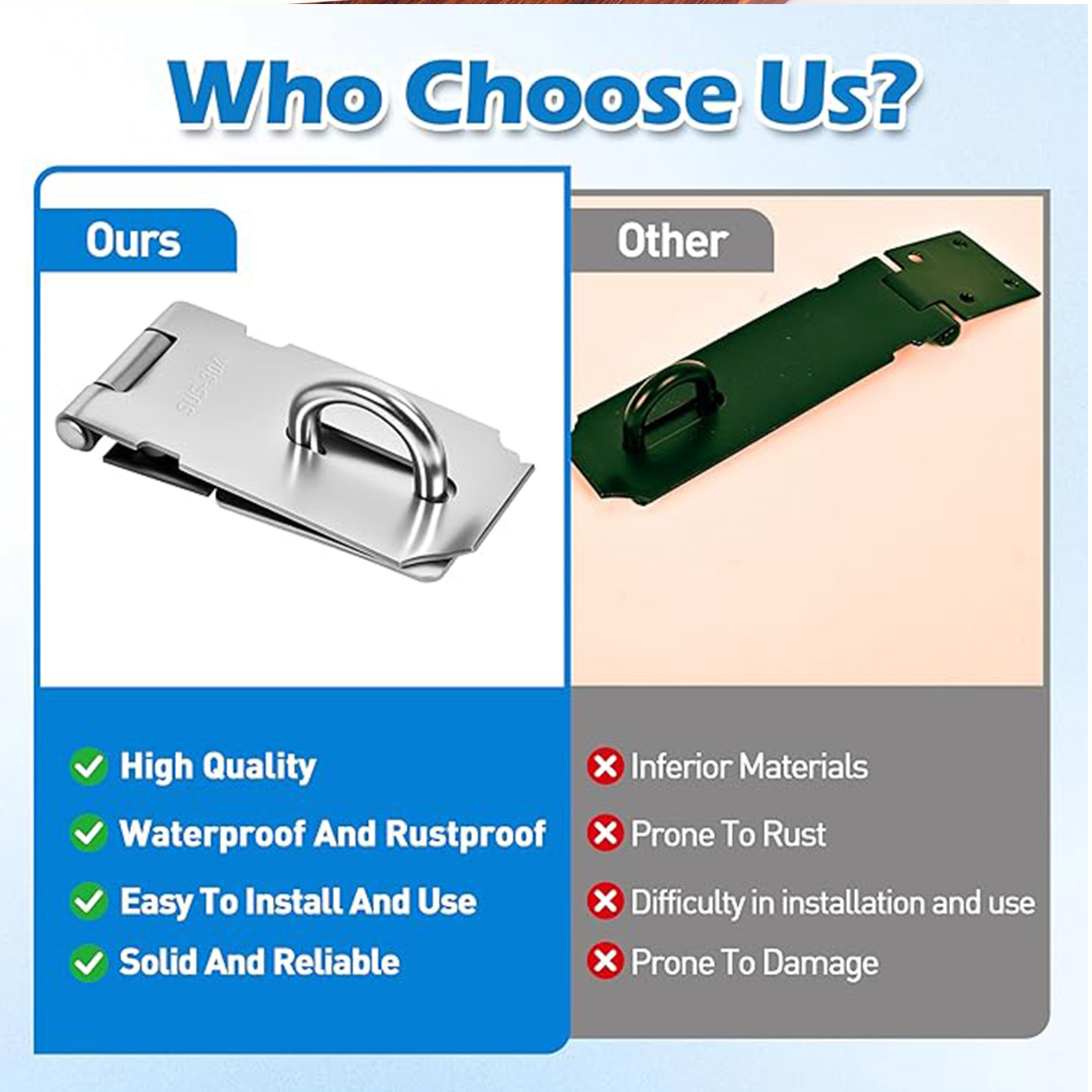 Stainless Steel Door Lock Hasp - Woodworking Finishing 评论和价格
