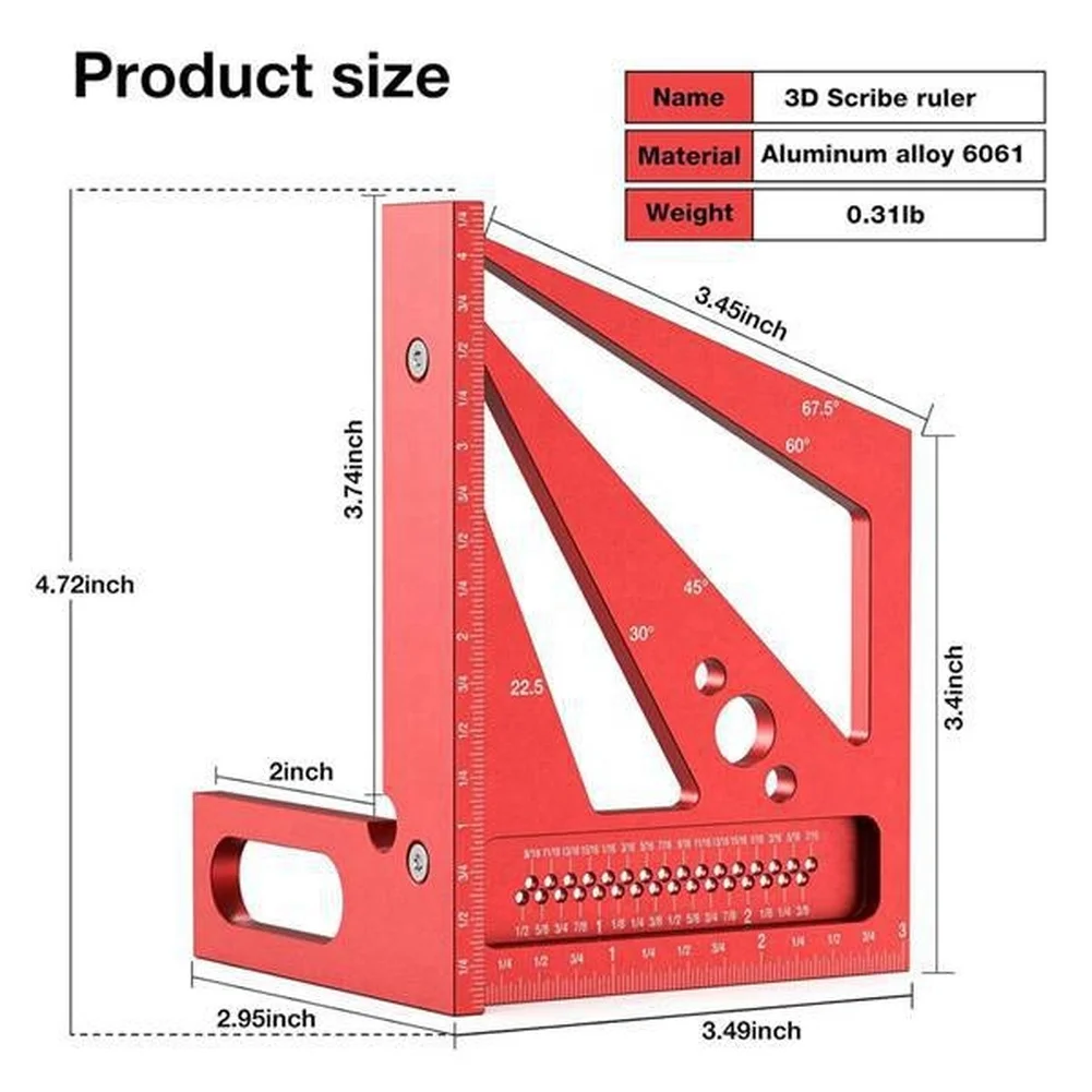 Red 3D Multi Angle Measuring R - Woodworking Workshop Layout 评论和价格